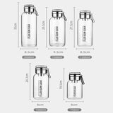 Large Capacity Glass Water Bottle Transparent Milk Juice Cup  for Tour Outdoor Sports