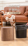 Faux Wood Grain Trash Can Slim Lid Large Capacity Bin For Bathroom Narrow Spaces Living