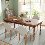 Tribesigns 62” Wood Patio Table for 4-6 People, Farmhouse Large Indoor/Outdoor Dining Picnic Table