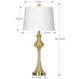 28.75" Modern Table Lamps Set of 2 Bedside Lamp with USB A+C for Bedroom
