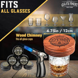 Whiskey Smoker Kit with QuadTorch, 6 Wood Chips & Wood Box for Smoking Drinks