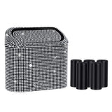 Sparkling Red Crystal Car Waste Bin With Flip Lid, Compact Auto Garbage Organizer For Vehicle, Home And Office Use