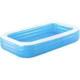 Inflatable Family Pool 10x6x22in Rectangular for Kids Ages 6+ Easy Setup