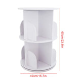 Rotating Bookshelf 2 Tier 360° Display Floor Standing Bookcase Stackable Shelves Bookshelf Organizer for Home Office