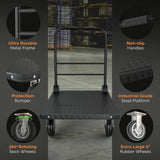 2200 lbs Capacity Foldable Push Cart Dolly for Furniture Luggage Moving Heavy Duty Collapsible Hand Truck