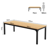 Tribesigns Dining Table for 6-8 People, 200cm Large Narrow Long Rectangular Kitchen Dinner Table