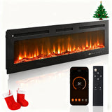 50/60-inch Smart Electric Fireplace Heater with Realistic Flame