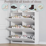 Shoe Cabinet with 6 Flip Drawers, Freestanding Shoe Organizer for Entryway