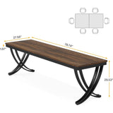Rectangular Dining Table for 6-8, 78 inch Large Farmhouse Dinner Table
