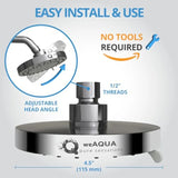 Shower Head High Pressure 4.5 Inch, 5 Spray Modes, 72 Anti-Clog Nozzles, Easy 1-Min Installation
