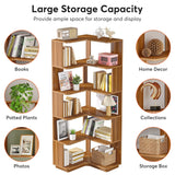 Tribesigns 6 Tier Corner Bookshelf, 64.96 Inch Tall Industrial Corner Bookcase