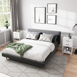 30" Tall Wood Nightstand Table with 2 Ders and Open Shel for Bedroom