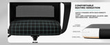 SUKIDA Mid-Back Upholstery Mesh Office Chair Black Height-Adjustable Armrests Executiv