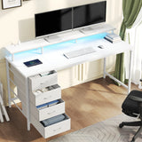 JHK 40In to 47In Gaming Computer Desk with 4 Storage Drawers Wood Office Desks