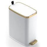 Small Bathroom Trash Can with Lid Step Close-5L/1.3 Gal Stainless Steel Garbage Can Slim Trash Bin for Office, Bedroom, Toilet,
