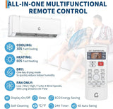 9000 BTU Mini Split Air Conditioner & Heater for 450 Sq.Ft, WiFi, Remote,Quiet