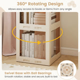 360° Spinning Bookcase w/ Swivel Base, 5-Tier Revolving Bookshelf