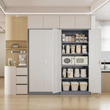 Metal Storage Cabinet, 72" Garage Cabinet with Doors and Shelves Lockable Steel Multifunctional Cabinets