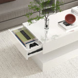 47.3IN LED Modern Coffee Table with 2 Storage Drawers for Living Room