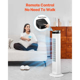Tower Fan, 22 ft/s for Indoors with 3 Speeds, 4 Modes, 12H Timer, Portable