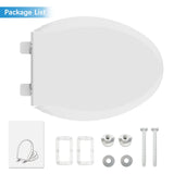 Elongated Toilet Seat with Built in Potty Training Seat Magnetic Kids Seat and Cover, Slow Close Fits