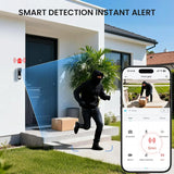 Wireless Doorbell Camera 2K HD View, 2-Way Talk with PIR Motion Detection