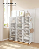 SONGMICS Shoe Rack, 12 Cubes Shoe Organizer With Doors, 48 Pair