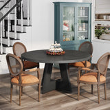 Tribesigns Round Dining Table for 4, 47 Inch Farmhouse Kitchen Table Small Dinner Table