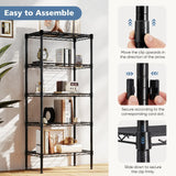 JHK 3-5 Tier Metal Wire Storage Shelves Adjustable Storage Racks Heavy Duty Standing Shelf Organizerd