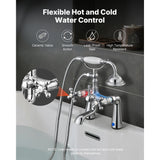 SucceBuy Clawfoot Tub Faucet Deck Mout  Bathtub Faucets with Handheld Shower 360° Rotation Spout & 59-in Long Hose for Bathtubs