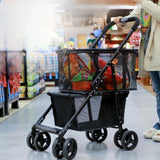 Portable Shopping Cart Multifunctional Collapsible Grocery Cart Removable Basket Personal Shopping Cart