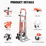 3 in 1 Stair Climbing Cart Folding Trolley Heavy Duty with Dual Handles Durable Hand Truck Dolly Cart