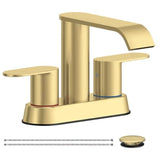 Bathroom Faucets Waterfall Bathroom Sink Faucet Stainless Steel with Pop up Sink Drain Stopper Supply Hos