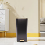 Elegant Black Gold 12L Step Trash Can with Secure Lid and Touch-Free Foot Pedal