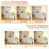 64" armhouse Kitchen Pantry with Auto Sensor LED,Storage Cabiwith 2 Outlets