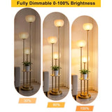Gold Dimmable Floor Lamp with Table Mid Century Modern Floor Lamps