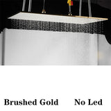 Nickel/Chrome/Black LED 40cm/80cm rectangular brass shower nozzle faucet bathroom accessories