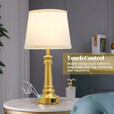 Touch Lamps for Nightstand Set of 2 - Gold Table Lamp for Bedroom