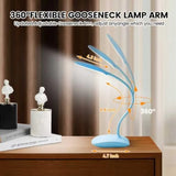 Battery Powered Desk Lamp, Portable Lamps Rechargeable 3 Color Modes Touch Control Stepl Dimming,
