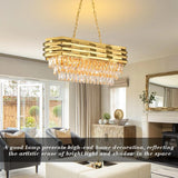 Gold Modern Crystal Chandeliers for Dining Room 8-Light Gold Chandelier