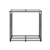 Firewood Storage Rack with Sloped Roof 4 Ft Outdoor Log Holder 1/4 Cord Capacity