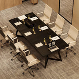70.86" Conference Table Metal Frame Rectangular Seminar Boardroom Office Meeting Room Desk