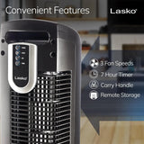 Oscillating Tower Fan with Remote Control, 3 Quiet Speeds, Timer for Office