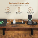 94.5" Two Person Gaming Desk with 8 Drawers LED Power Strip Monitor Stand
