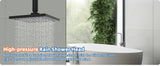 Bathroom Waterfall Shower Head, Fixed Showerheads with Adjustable Swivel Ball,