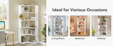 Tribesigns 6 Tier Corner Bookshelf, 64.96 Inch Tall Industrial Corner Bookcase