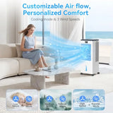 Bedroom portable air conditioner, evaporative swamp cooler w/ dual cooling