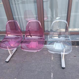 Three-person transparent plastic row chair Square waiting  Hospital bench