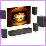 5.1.2 Surround Sound System for TV w/ 4 Surround Speakers, 5.25" Subwoofer