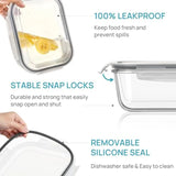 2Pack 2260ml/ Large Glass Storage Containers with Lids, Meal Prep Food Container Set